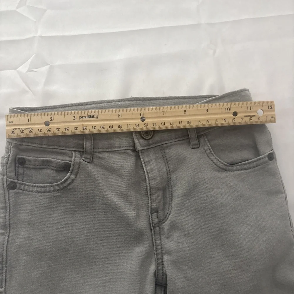Childrens Place Boys Light Grey Skinny Jeans Adjustable Waist Size 7